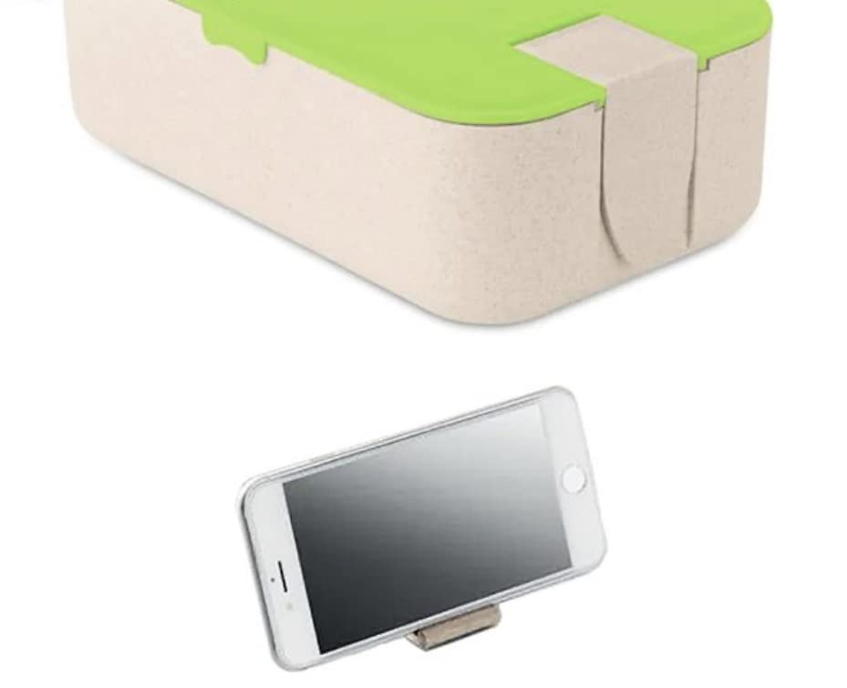 Bamboo Bento Lunchbox with Built-in Phone Stand