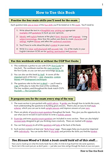 GCSE English Shakespeare - Macbeth Workbook (includes Answers): for the 2024 and 2025 exams (CGP GCSE English Text Guide Workbooks)