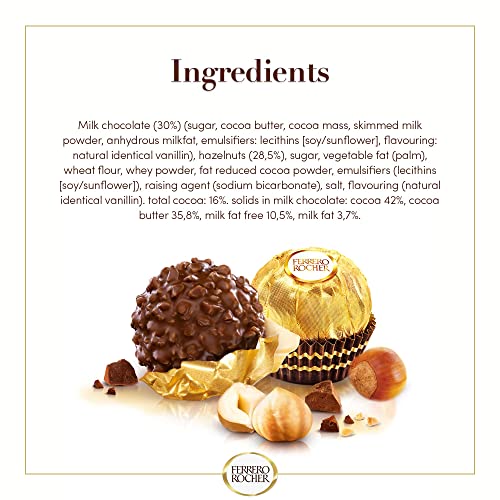 Ferrero Rocher Milk and Hazelnut Chocolate 24 Piece Gift Box, 300g