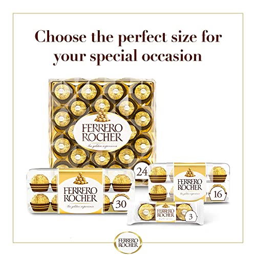 Ferrero Rocher Milk and Hazelnut Chocolate 24 Piece Gift Box, 300g