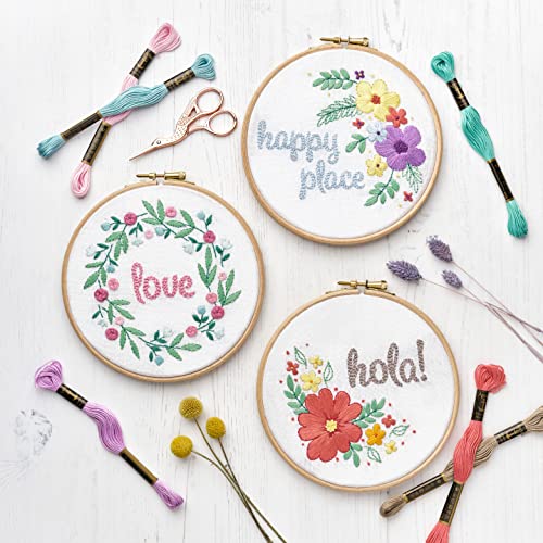 Anchor Embroidery Hoop Kit, Hello, (diam) 13cm