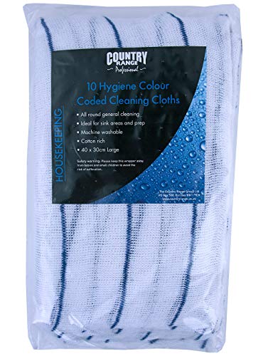 Country Range C20 Hygiene Colour Coded Dishcloths Blue - 1x10