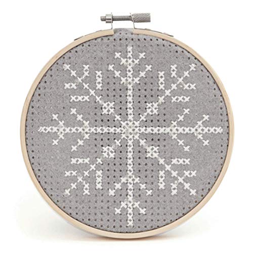 Trimits Cross Stitch Kit with Hoop: Snowflake, Assorted, One Size