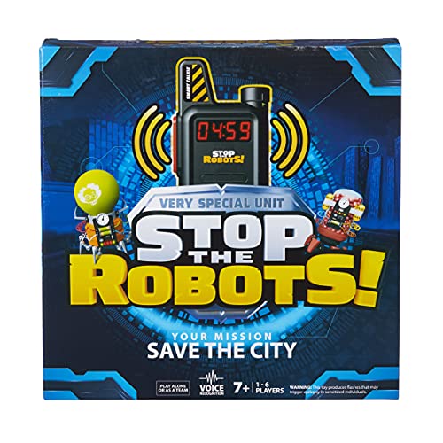 Stop the Robots Game - voice activated game, work as a team or against each other, fast paced game