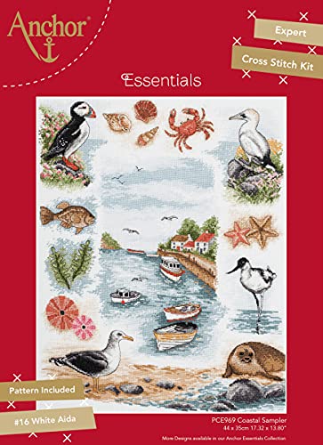 Anchor Counted Cross Stitch Kit, Coastal, (w/h) 35 x 44cm