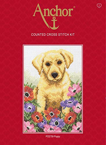 Anchor Cross Stitch Kit: Puppy, Multi, 16 x 23cm