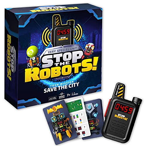 Stop the Robots Game - voice activated game, work as a team or against each other, fast paced game
