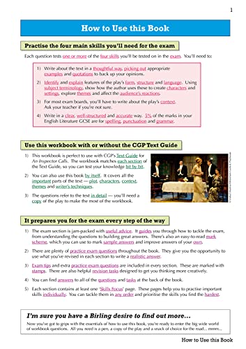 GCSE English - An Inspector Calls Workbook (includes Answers): for the 2024 and 2025 exams (CGP GCSE English Text Guide Workbooks)