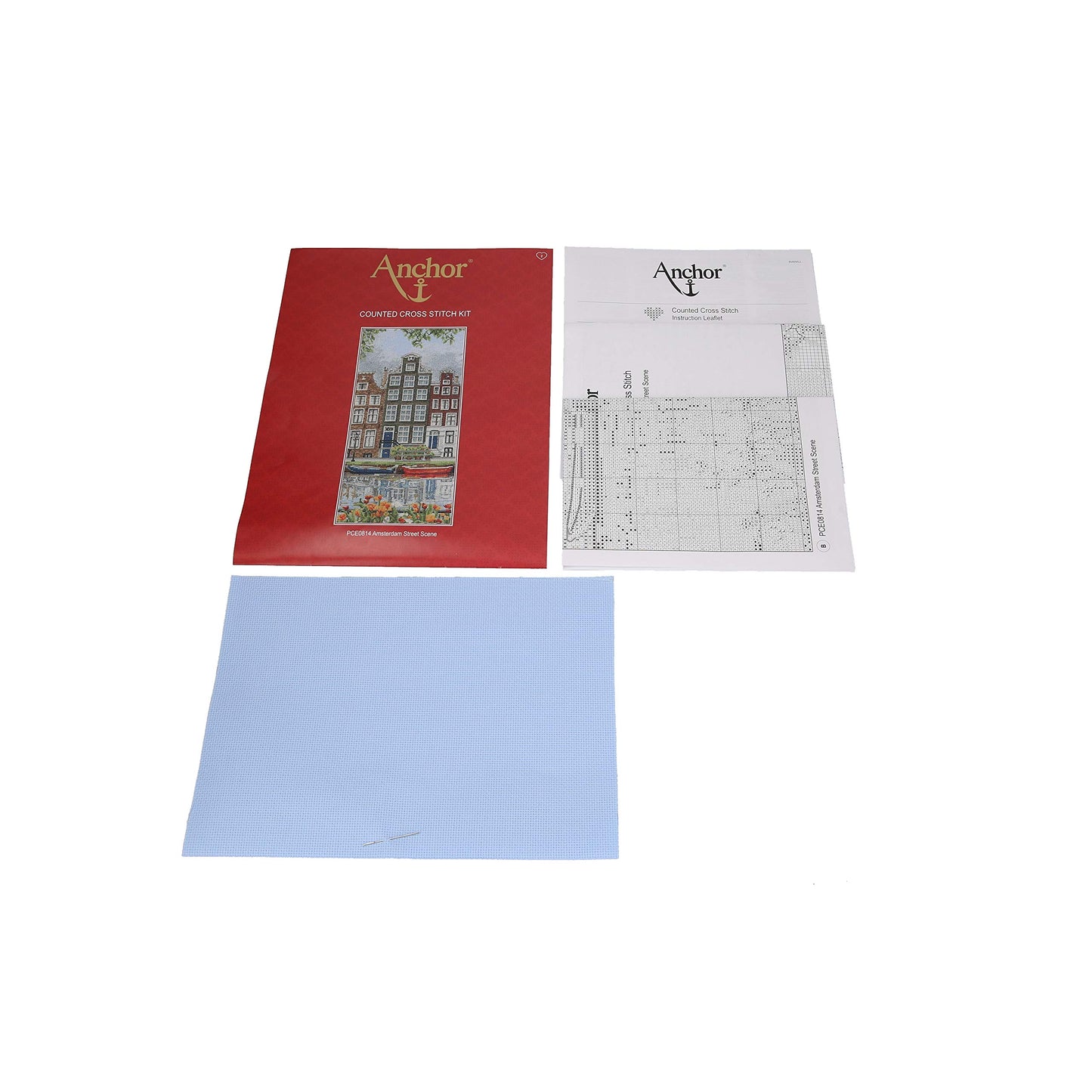 ANCHOR PCE0814 Cross Stitch Kit: Amsterdam Scene, Multi, 14 x 32cm