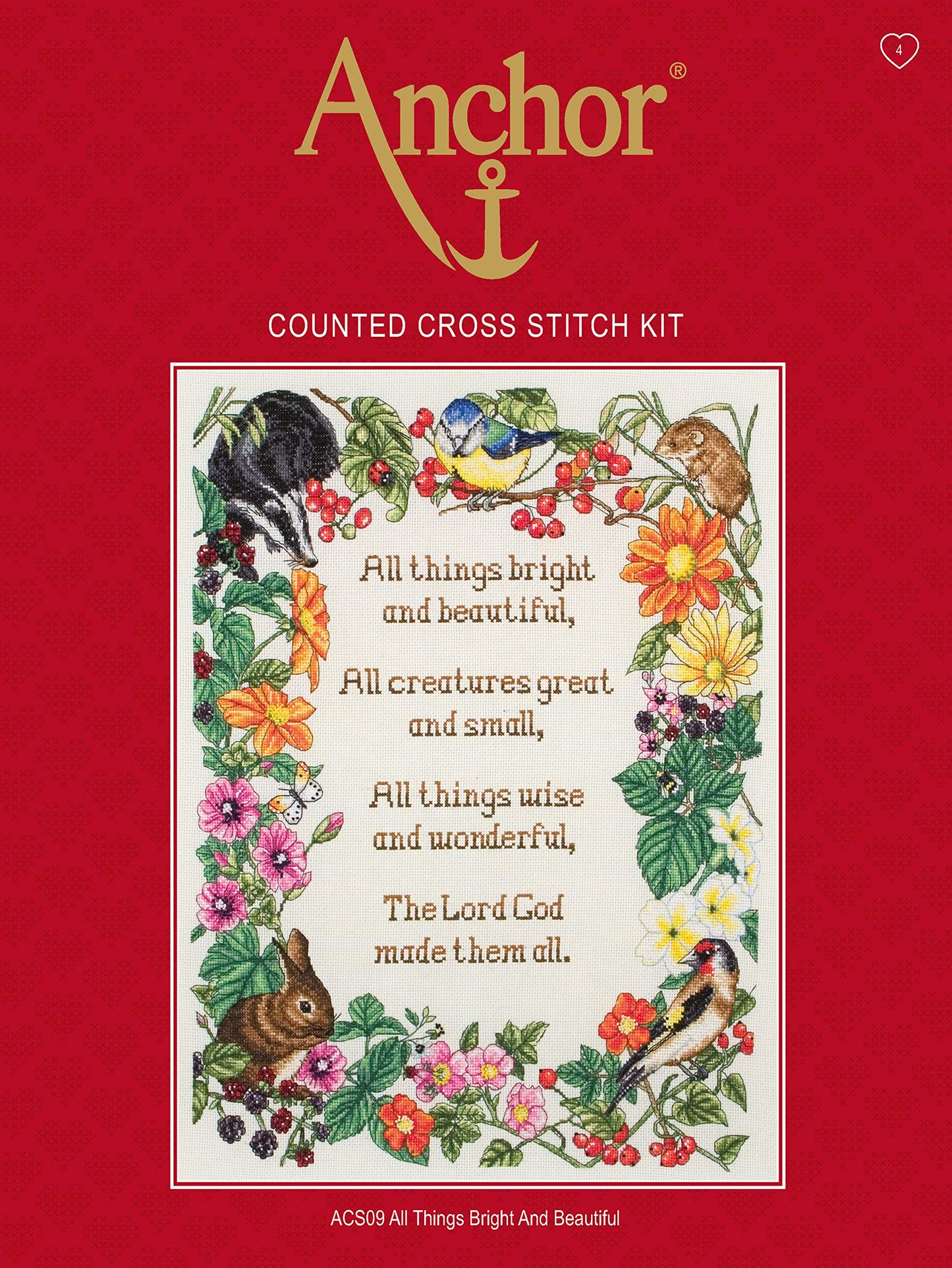 Anchor PSC52 Cross Stitch Kit: Birds, Multi-Colour, 35 x 44cm