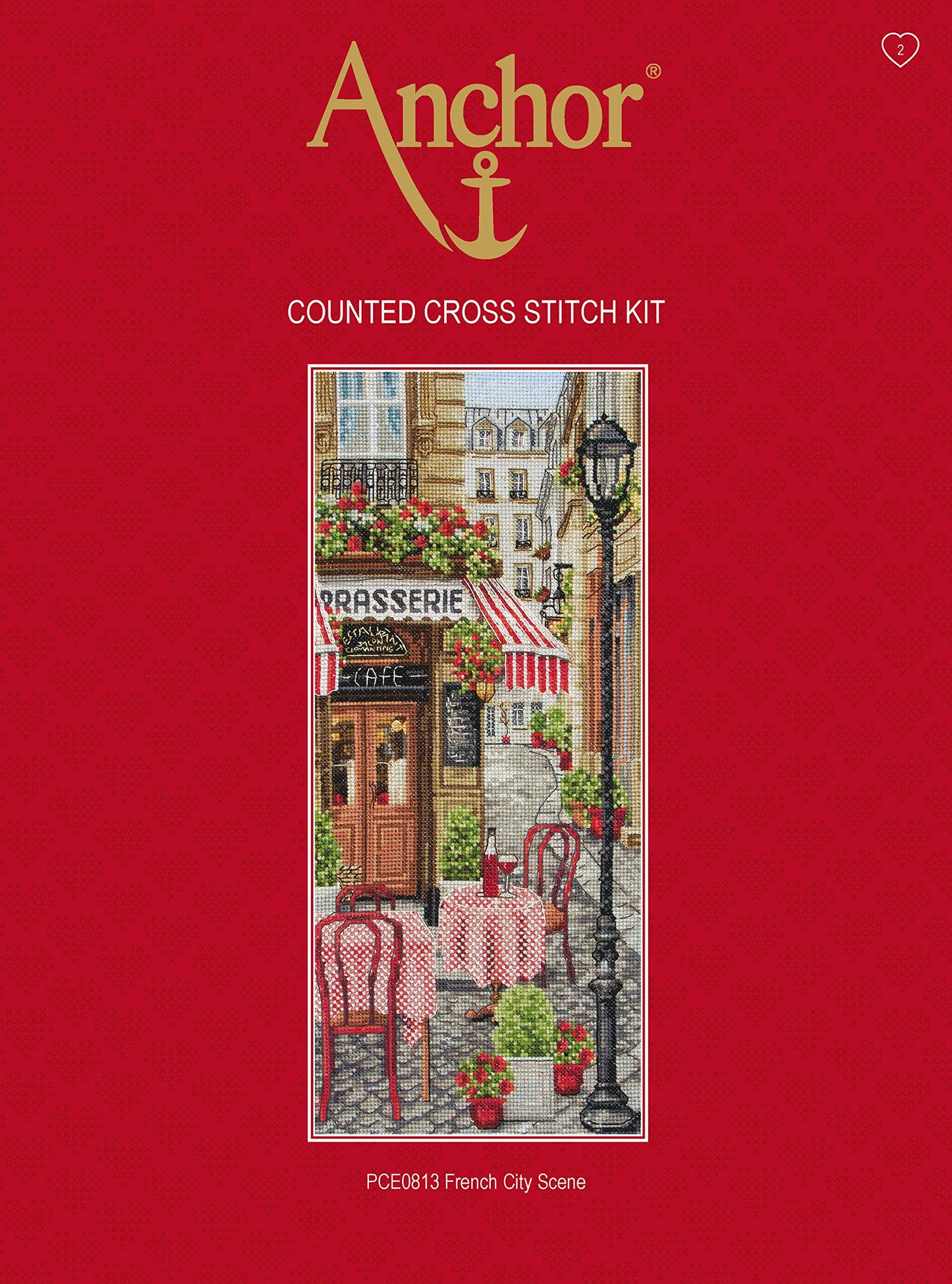 Anchor PCE0813 Cross Stitch Kit: French City Scene, Multi-Colour, 14 x 32cm