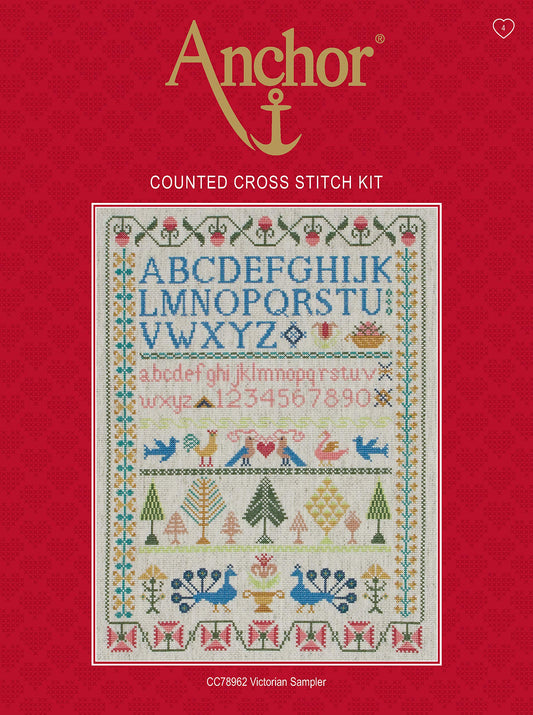 Anchor CC78962 Cross Stitch Kit: Victorian Sampler, Multi-Colour, 34.5 x 44.5cm
