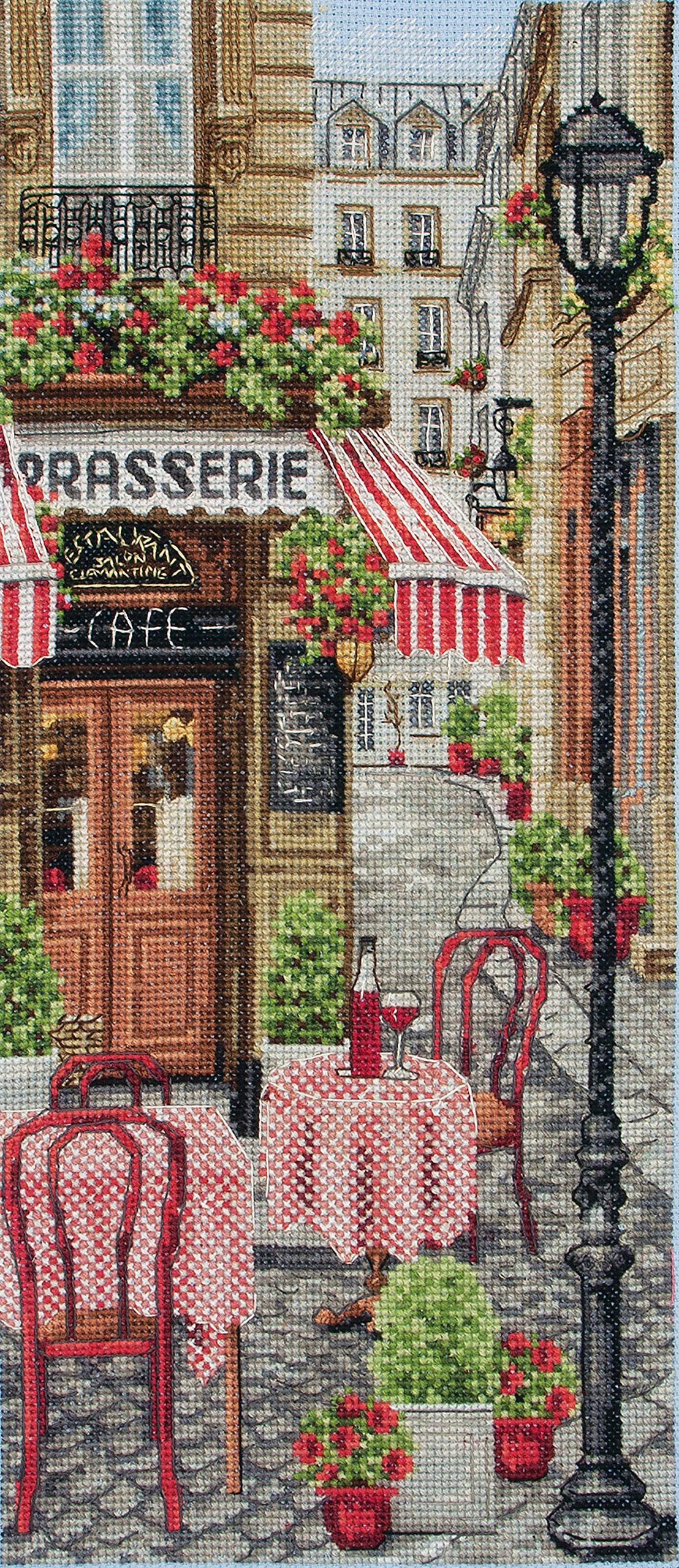 Anchor PCE0813 Cross Stitch Kit: French City Scene, Multi-Colour, 14 x 32cm