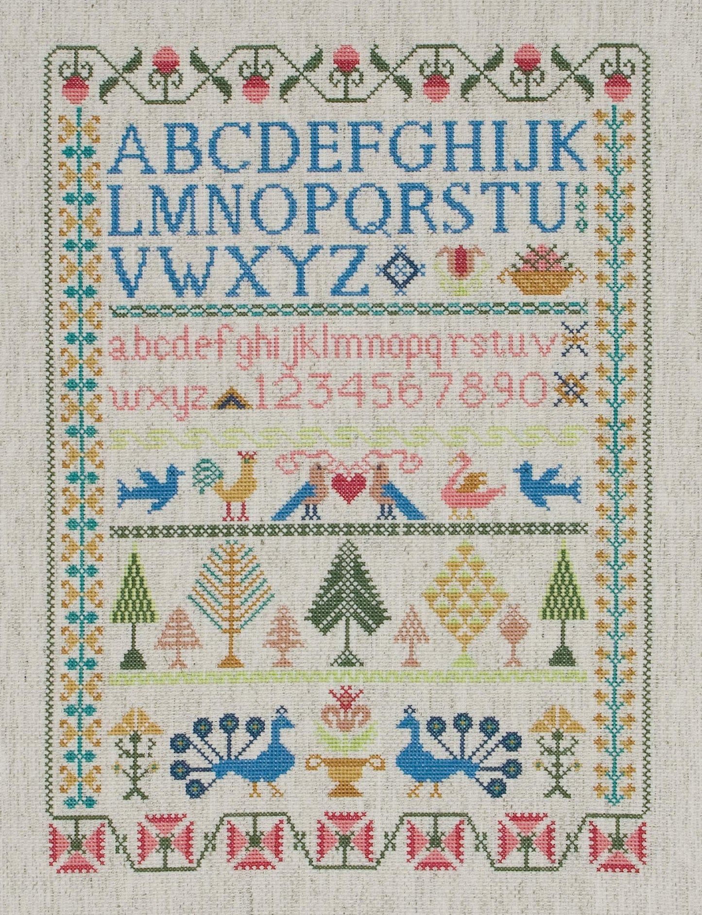 Anchor CC78962 Cross Stitch Kit: Victorian Sampler, Multi-Colour, 34.5 x 44.5cm