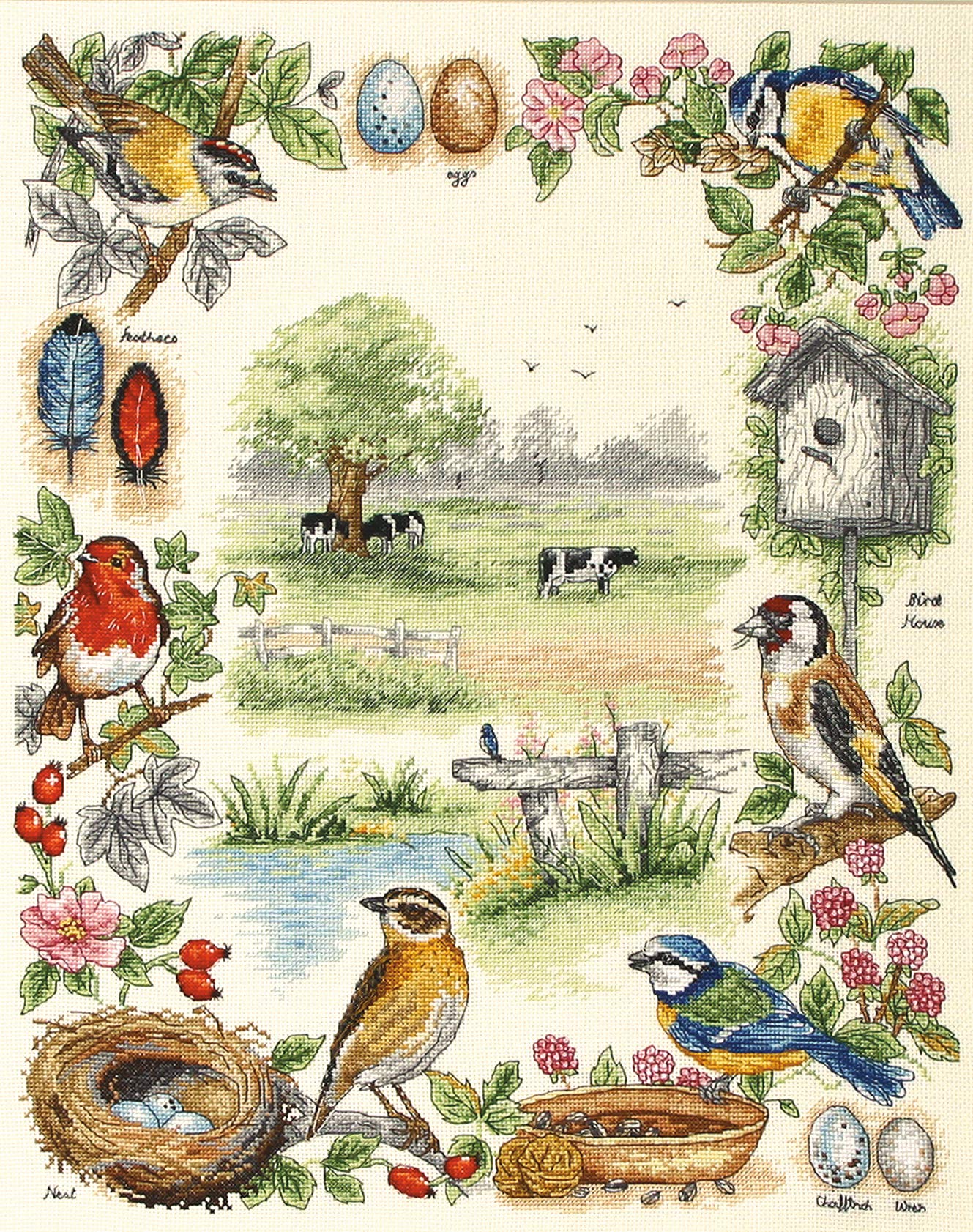 Anchor PSC52 Cross Stitch Kit: Birds, Multi-Colour, 35 x 44cm