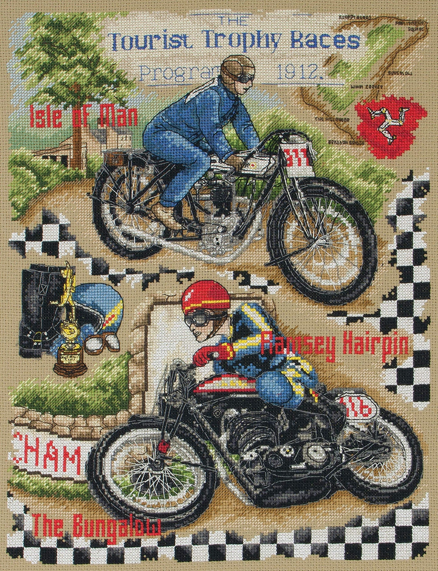 Anchor Cross Stitch Kit: Isle of Man, Multi-Colour, 20 x 24cm